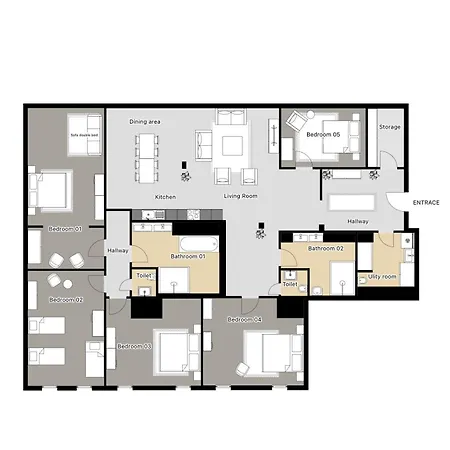 5br+3.5bt Wilson Apt. Апартаменты Прага